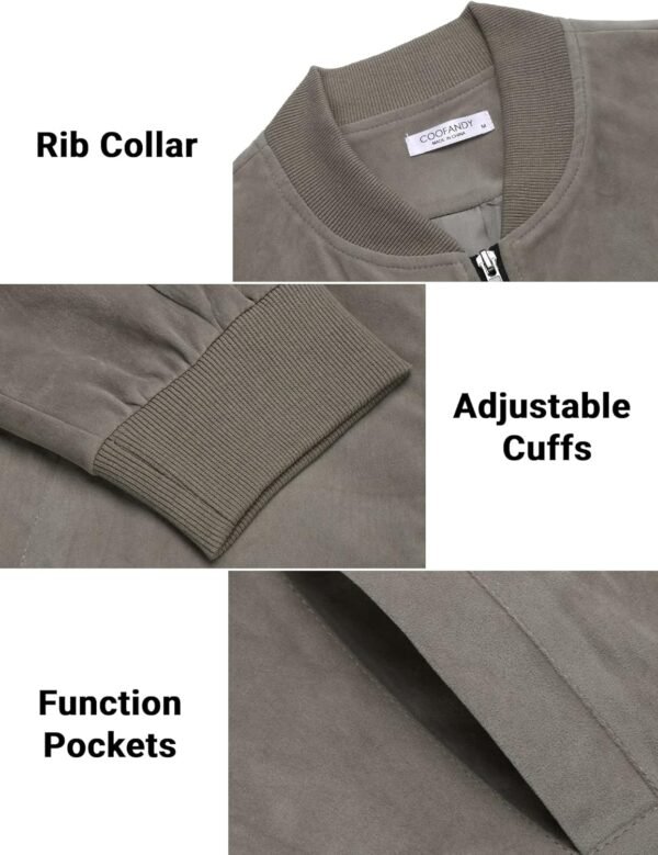 COOFANDY Men's Casual Varsity Jacket Vintage Lightweight Sue...