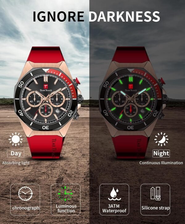 Watches for Men Luxury Chronograph 3ATM Waterproof Quartz Sp...