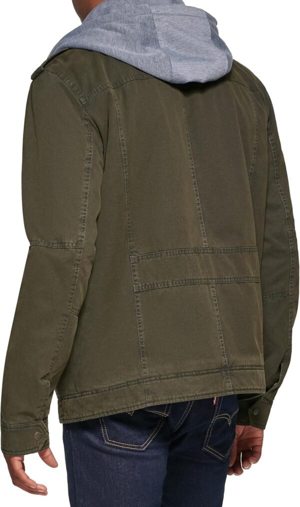 Levi's Men's Washed Cotton Hooded Military Jacket