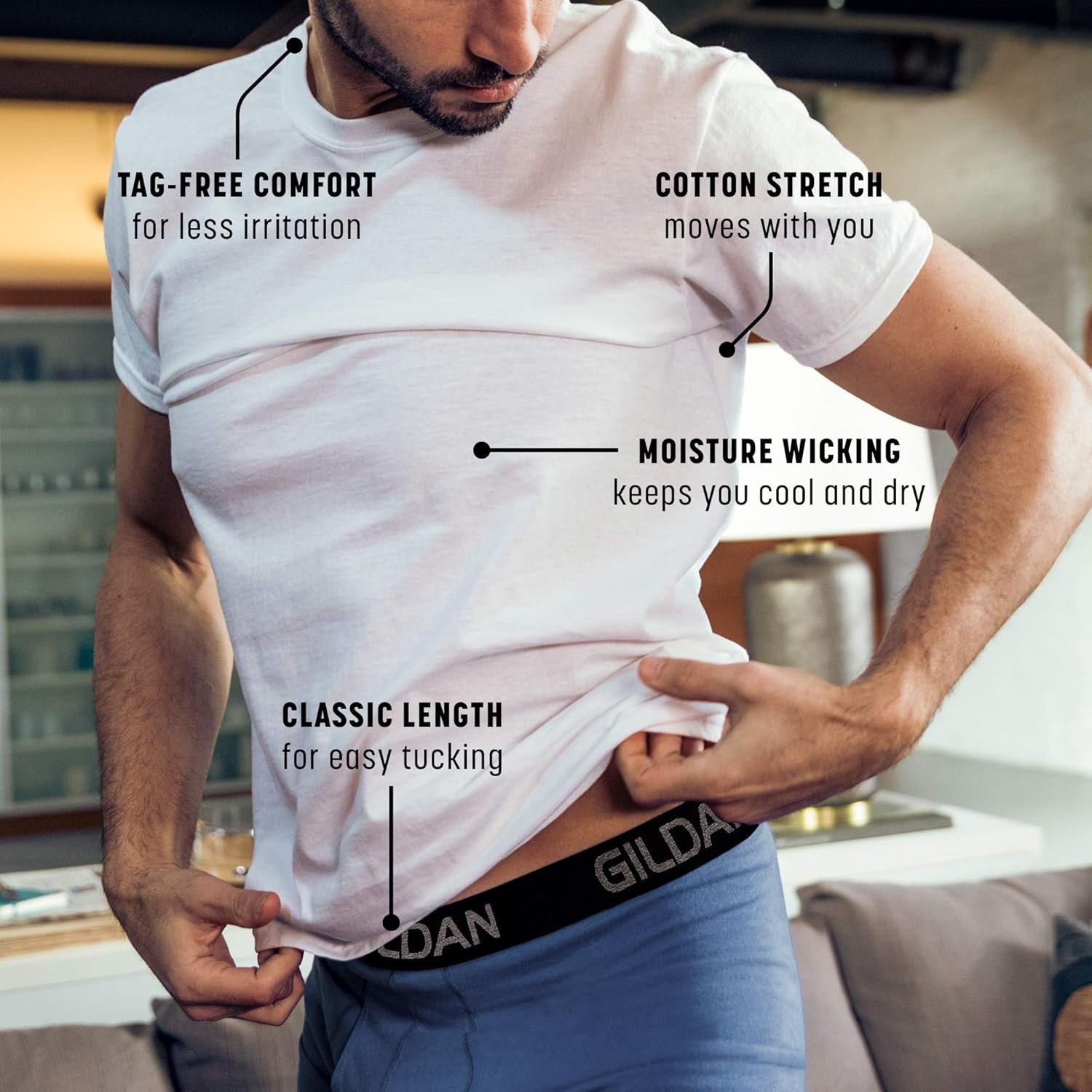 Gildan Men's Cotton Stretch T-Shirts, Multipack - Image 2