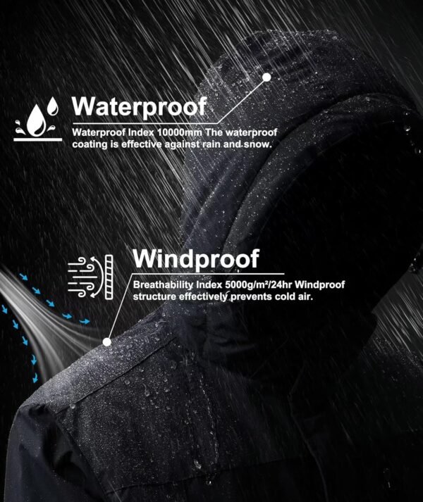 Men's Mountain Ski Jacket Waterproof Fleece Liner Snow Coat ...