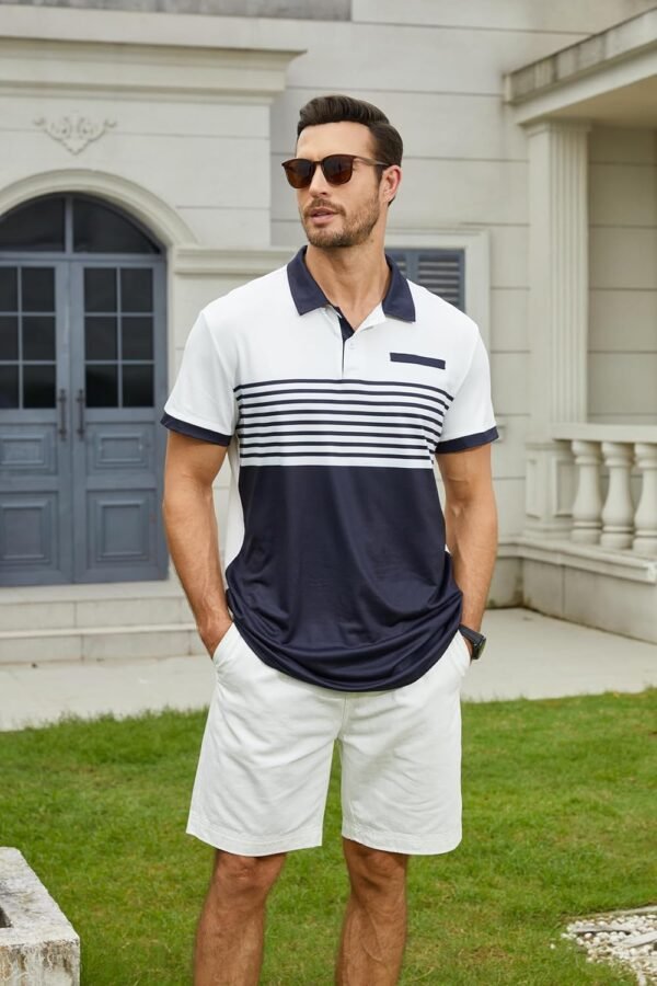 Men's Casual Polo Shirts Short Sleeve Fashion Golf Shirt Cla...