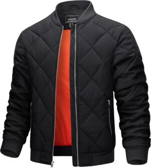 TACVASEN Men's Padded Jackets Winter Full Zipper Fleece Outw...