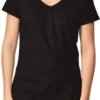 Hanes Slub Jersey Shirred V-Neck