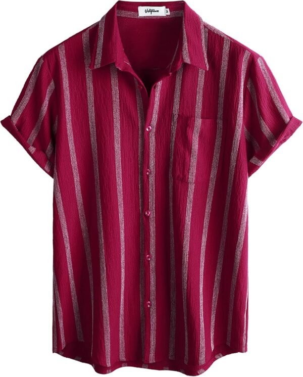VATPAVE Mens Summer Striped Shirts Button Down Short Sleeve ...