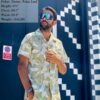 COOFANDY Men's Hawaiian Floral Shirts Cotton Linen Button Do...