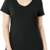 Hanes Perfect-T V-Neck T-Shirt, Cotton Short Sleeve Tee for ...