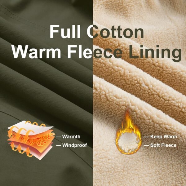 Men's Winter Jacket, Cotton Sherpa Fleece Lined Jacket, Warm...