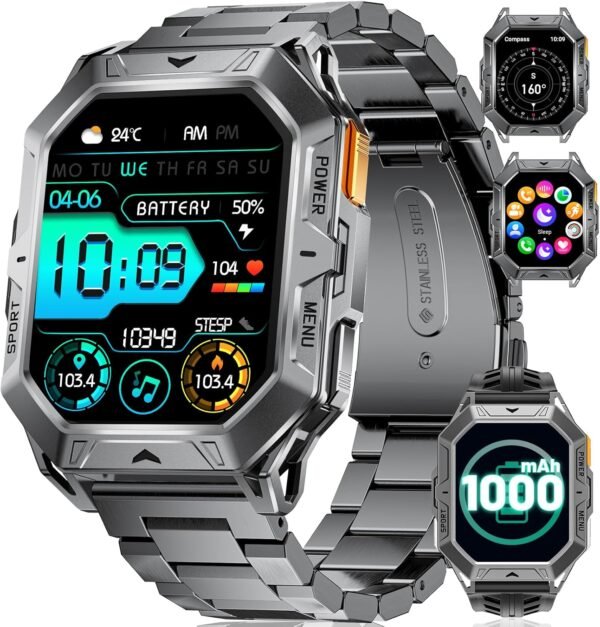 LIGE Military Smart Watches for Men(Answer/Make Calls),100-D...
