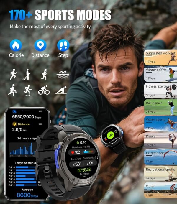 GPS Smart Watch for Men(Answer/Make Call),6 Satellite Positi...