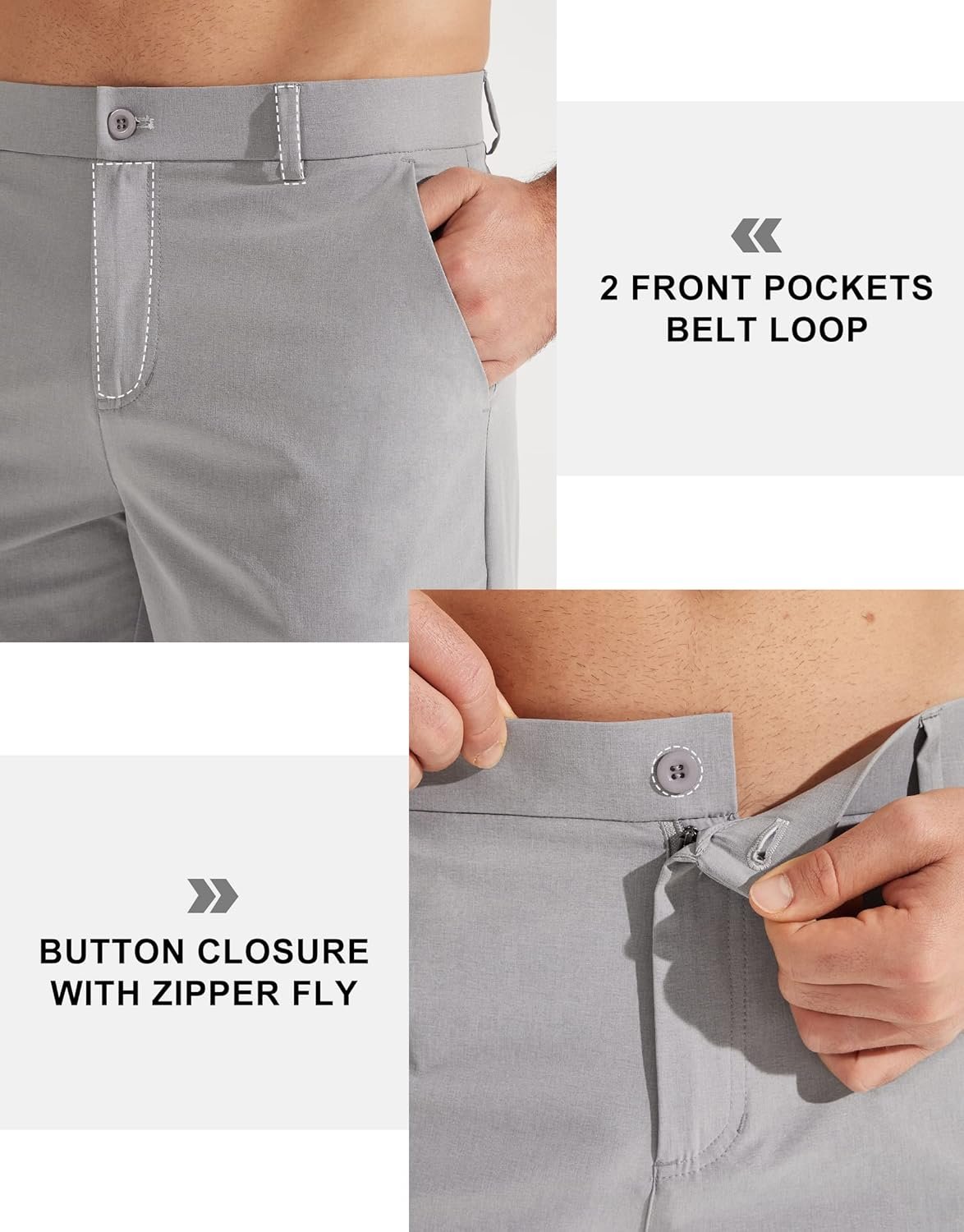 Libin Mens Golf Pants Stretch Work Dress Pants 30"/32"/34" Q... - Image 3