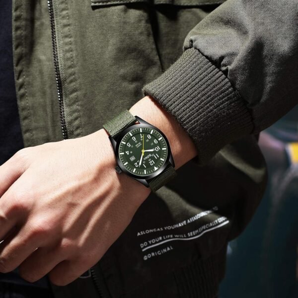 HANPOSH Mens Watches Military Army Analog Quartz Waterproof ...
