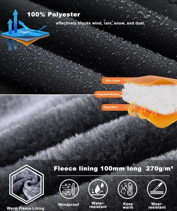 Men's Mountain Ski Jacket Waterproof Fleece Liner Snow Coat ...