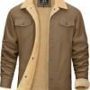 KEFITEVD Men's Winter Fleece Jacket Sherpa Lined Cargo Jacke...