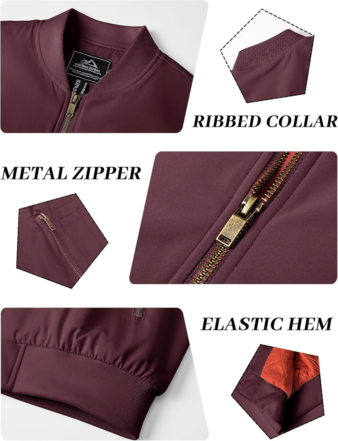 KEFITEVD Men's Jacket Casual Windproof Bomber Jackets Full Z... - Image 5