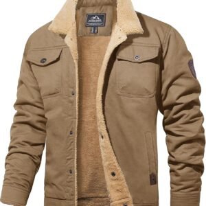 MAGCOMSEN Men's Winter Jacket Lined Sherpa Jacket Warm Truck...