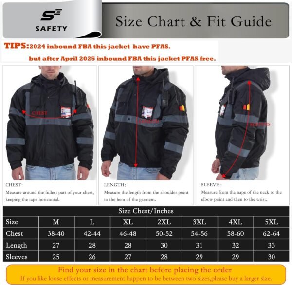 sesafety Reflective Jacket for Men, High Visibility Jackets,...