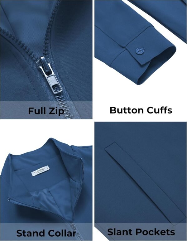 COOFANDY Men's Lightweight Zip Up Jacket Stand Collar Jacket...