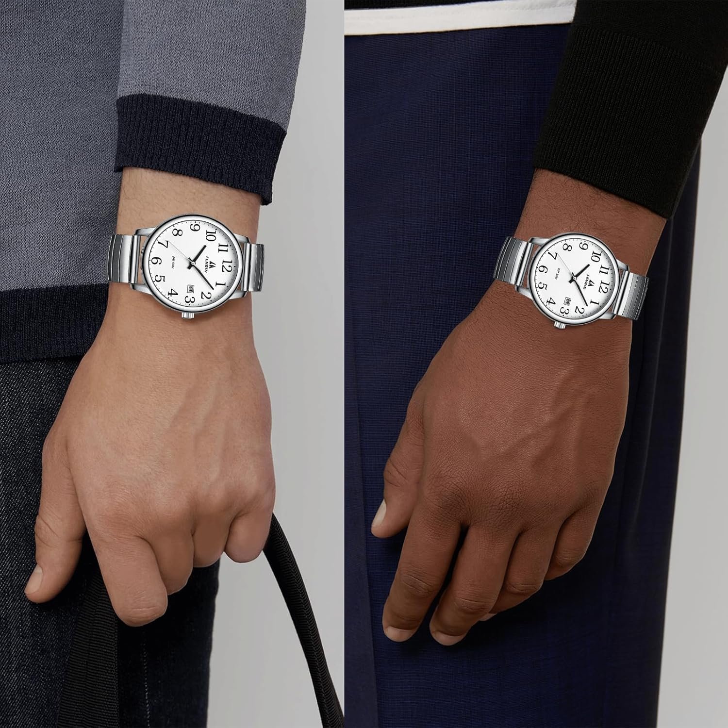 LN LENQIN Mens Watches Easy Read Analog Quartz Sport Waterpr... - Image 5