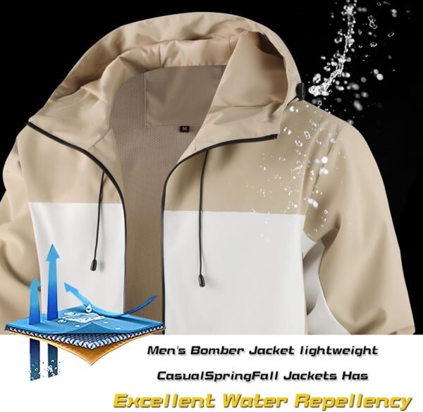 AFILOK Men's lightweight outdoor jacket with water resistant...