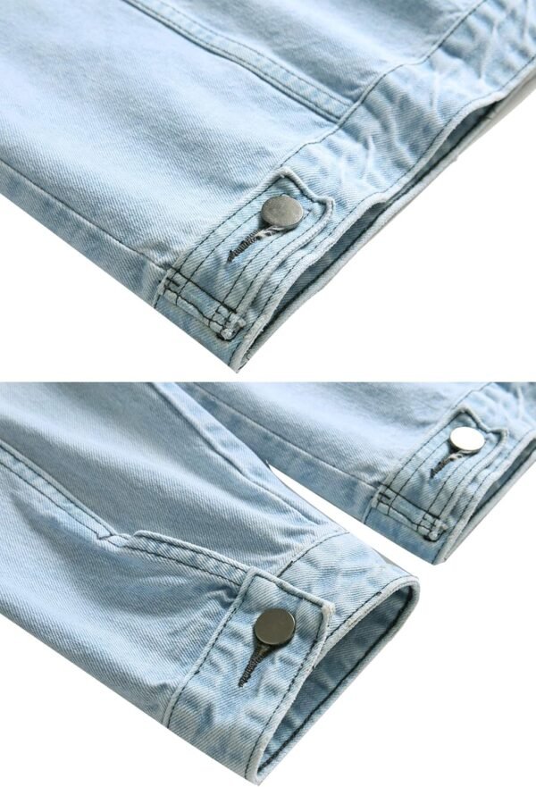 LAMKUKU Mens Denim Jacket Ripped Slim Jean Jacket Coat for M...
