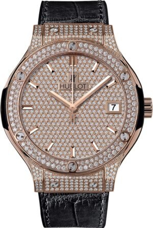 Hublot Classic Fusion Diamond Pave Dial 18kt Rose Gold Autom...