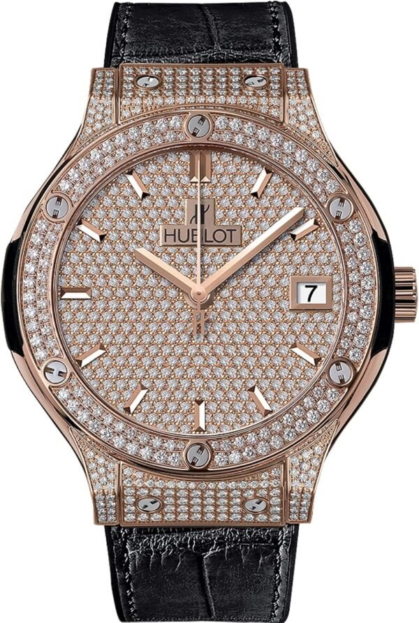 Hublot Classic Fusion Diamond Pave Dial 18kt Rose Gold Autom...