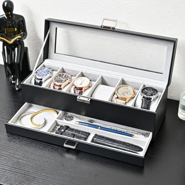 ProCase Watch Box for Men, 6 Slot Watch Display Case with Dr...
