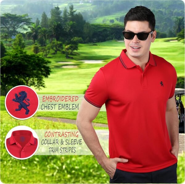 Albert Morris Mens Striped Short Sleeve Polo Shirts 4 Pack