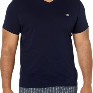 Lacoste Men's Short Sleeve V-Neck Pima Cotton Jersey T-Shirt