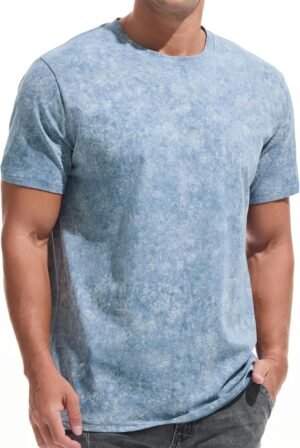 VEIISAR Men's Crew Neck T Shirt - Fitted Elastic Tees Fresh ...