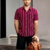 VATPAVE Mens Summer Striped Shirts Button Down Short Sleeve ...