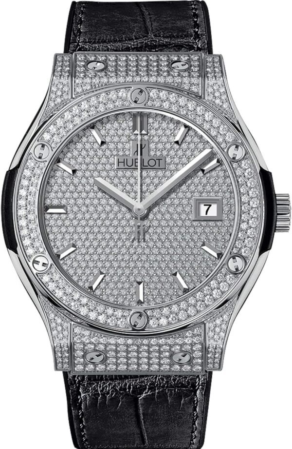 Hublot Classic Fusion Titanium Full Pave 42 Watch 542.NX.901...