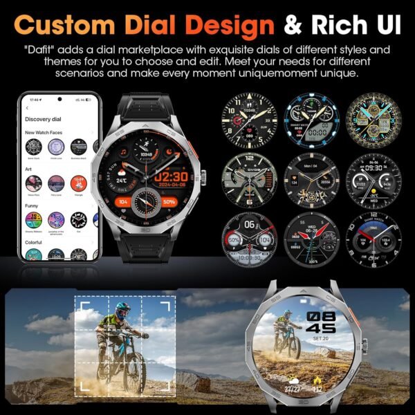 Military Smart Watch for Men 1.85" HD Ultra Screen Touch Scr...