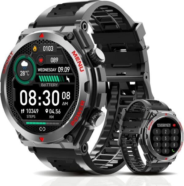 Military Smart Watch, 1.52-Inch Touch Screen Tactical Smartw...