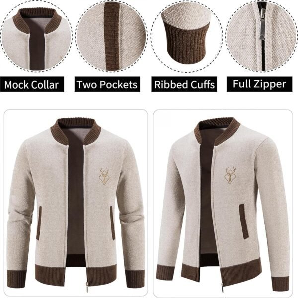 Mylldey Mens Casual Full Zip Cardigan Sweaters Cable Knit Ja...
