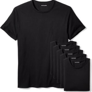 Amazon Essentials Men's Crew Neck T-Shirts, Pack of 6, Versa...