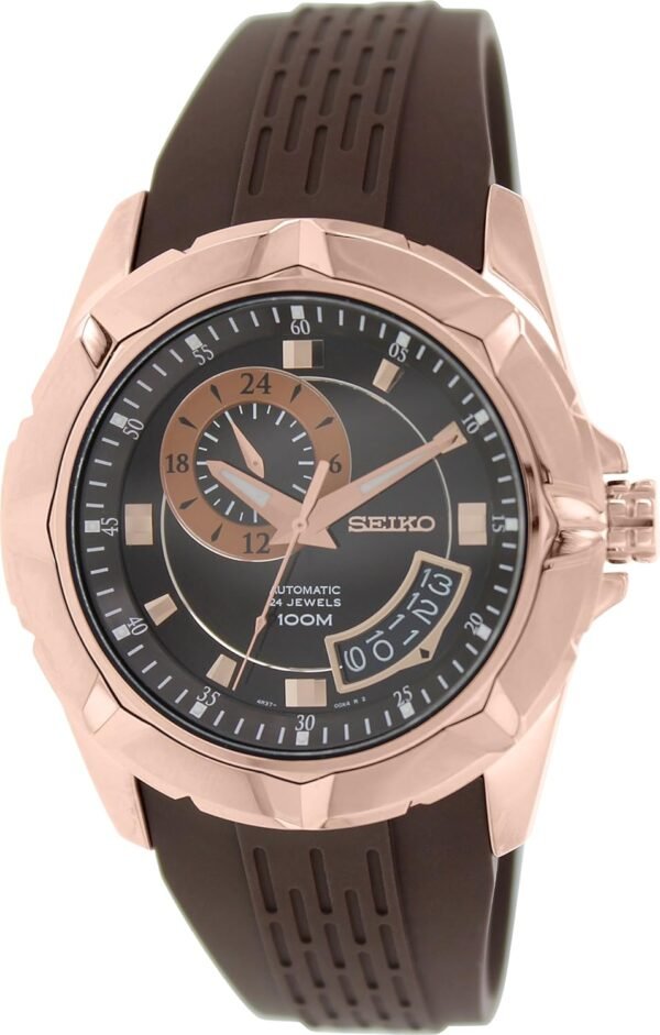 Seiko Automatic Brown Dial Brown Rubber Mens Watch SSA230K1