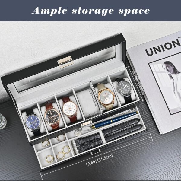 ProCase Watch Box for Men, 6 Slot Watch Display Case with Dr...