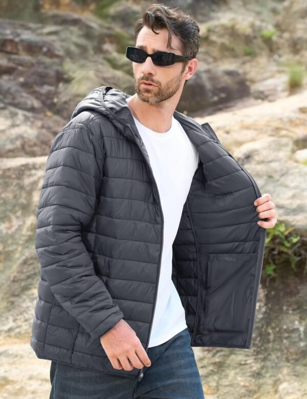 CRYSULLY Men's Puffer Jackets with Hood Lightweight Full Zip...