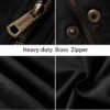 WenVen Men's Casual Canvas Cotton Military Lapel Jacket