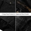 WenVen Men's Casual Canvas Cotton Military Lapel Jacket
