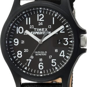 Timex Men's TW4B08100 Expedition Acadia Black Leather/Nylon ...