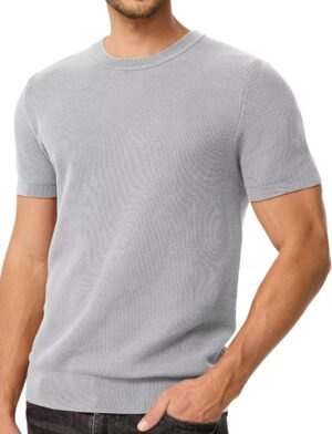 Mens 100% Cotton T-Shirts Casual Short Sleeve Crewneck Knit ...