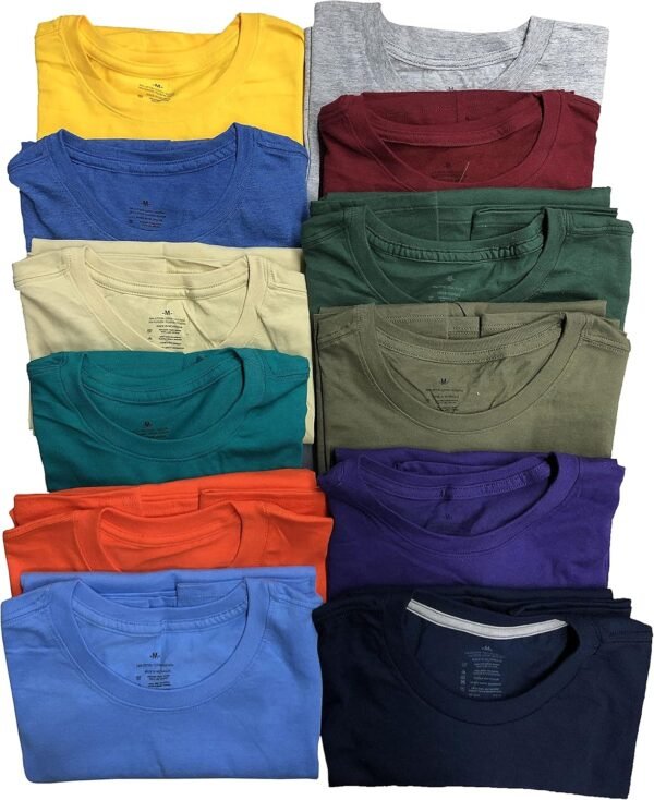 SOCKS'NBULK Men's Cotton Crew Neck Regular T-Shirts Bulk Sho...