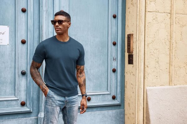 PJ PAUL JONES Men's Short Sleeve Knit T-Shirts Casual Crewne...