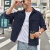 COOFANDY Men's Casual Shirt Jacket Long Sleeve Button Down O...