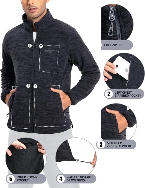 Pioneer Camp Men's Lightweight Polar Fleece Jacket Full Zip ...