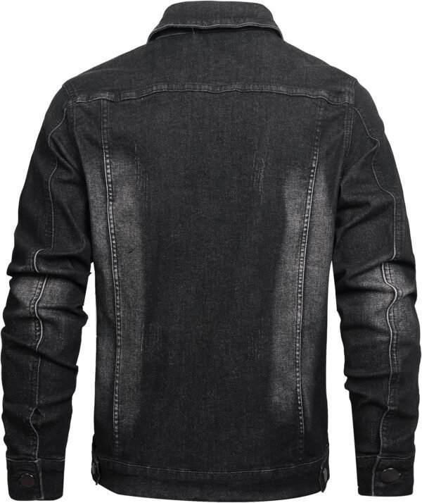 QIMYUM Jean Jacket For Men, Distressed Slim Denim Jacket