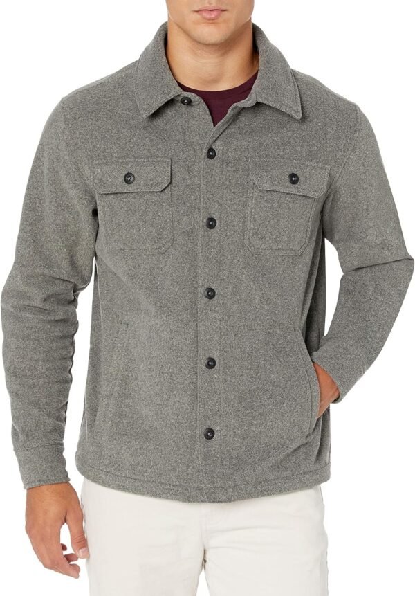 Amazon Essentials Men's Long-Sleeve Polar Fleece Shirt Jacke...